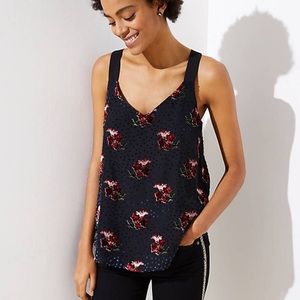 LOFT velvet floral tank